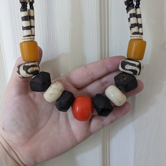 African beaded zebra necklace - Picture 2 of 5